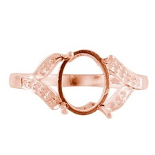 925 Sterling Silver 8x10mm Oval Semi Mount Solitaire with Accents Wedding Ring