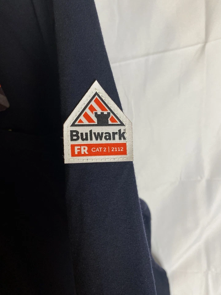 Camisa polo Bulwark FR resistente al fuego para hombre manga larga talla XL larga azul marino Foto 4 de 4