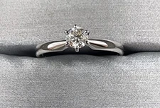 Zales Diamond Solitaire Ring 1/4 Carat 14K White Gold Size 7 New in Box Gift