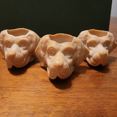 Three St Clair/Greentown Chocolate Retriever Dogs Toothpick/Matchstick Holder