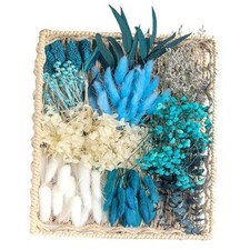 Dried Flowers for Vases, Dried Floral Bouquet, Mini Dried Flower Peacock Blue