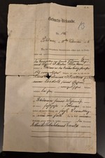 Historische handschriftliche Geburtsurkunde Antikes Dokument  1876 Potsdam