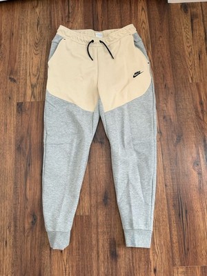 Men s Nike Tech Fleece Joggers Sweatpants Two Tone Gray/cream Size Medium