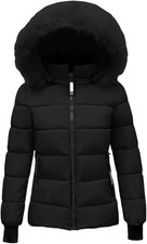 Women’s Lightweight Black Puffer Jacket Quilted Down Waterproof Winter Coat UK