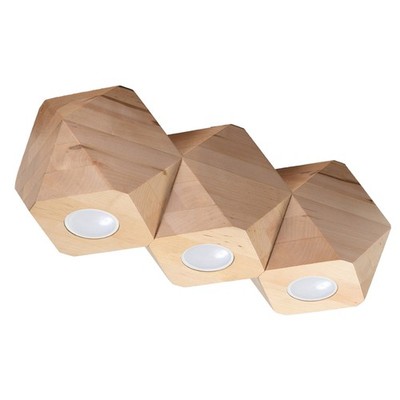 NEU Deckenleuchte WOODY 3  Holz Natürliches Holz GU10 LED SOLLUX LIGHTING Innen