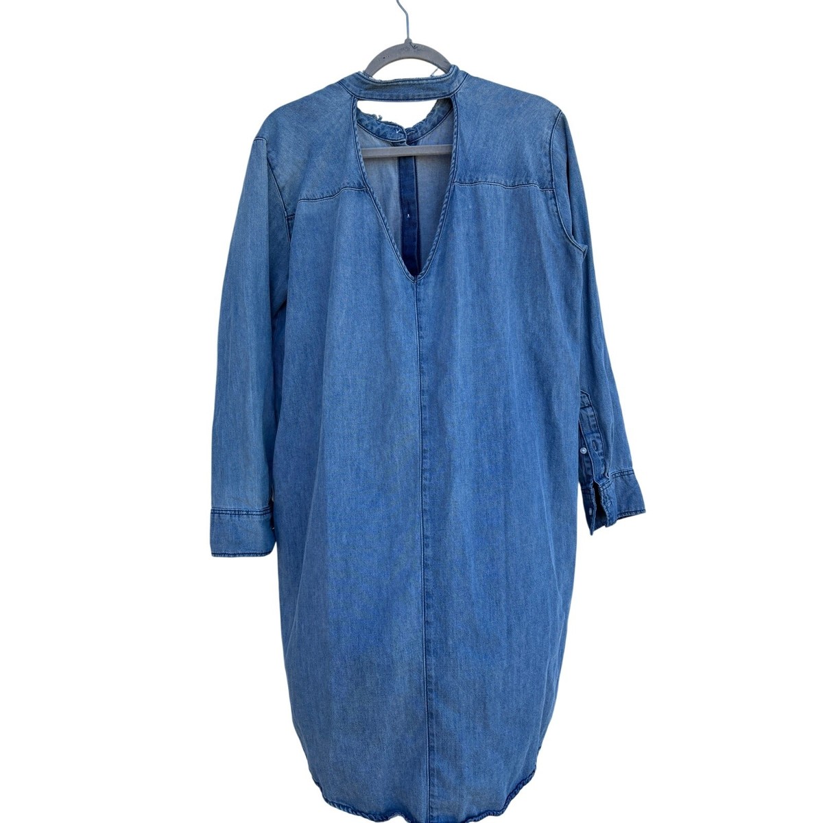 cheap monday denim dress Cheap Monday Anti Denim Dress, Button Down, Back Cut Out, Sz 36 (4)