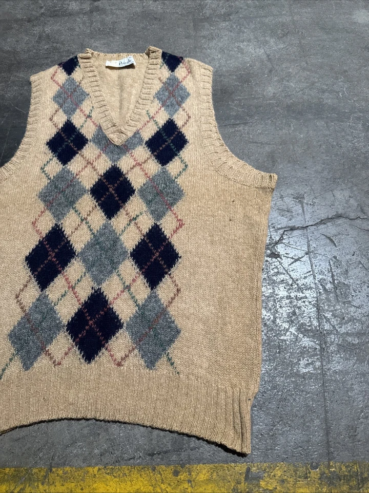 Pringle of Scotland Sweater Vest Mens 42 Argyle V Neck Made in Scotland - Image 3 of 4