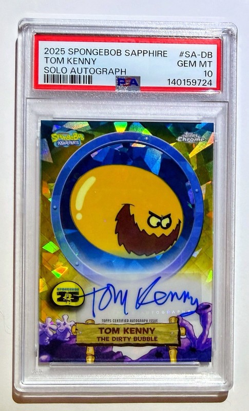 2025 Topps Chrome SpongeBob The Dirty Bubble Tom Kenny Auto PSA 10 - POP 1!!