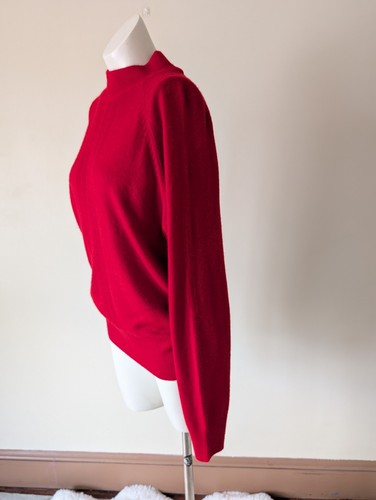 Vintage Cottage Core Cable Knit Sweater M Red Super Soft Turtleneck Lightweight - Picture 9 of 12