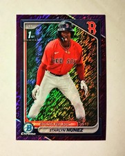 Starlyn Nunez 2024 1st Bowman Chrome PURPLE Shimmer REFRACTOR 225/299 Raw RC P6
