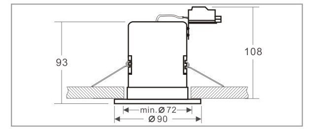 Support de spot BBC orientable blanc diametre 90mm douille GU10 - 3
