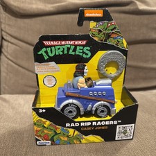 Teenage Mutant Ninja Turtles Rad Rip Racers CASEY JONES veicolo e cavo a strappo NUOVO