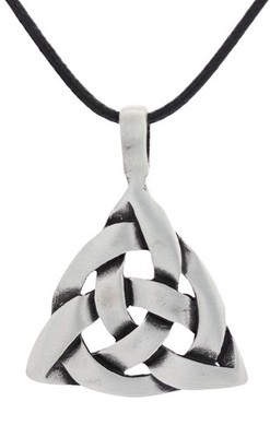 Jewelry Trends Celtic Triangle Knot Pewter Pendant Necklace 18''