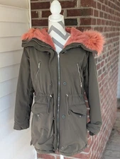 DEX Women's Outerwear Collection Jacket Coat Faux Fur Size L