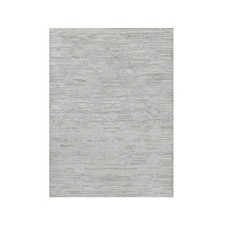 4'1"x6' Light Gray Hand Knotted, Modern Design Undyed Natural Wool Rug R91281