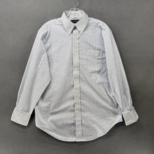 Lauren Ralph Lauren Button Down Shirt Mens 16 32/33 Blue White Striped Non Iron