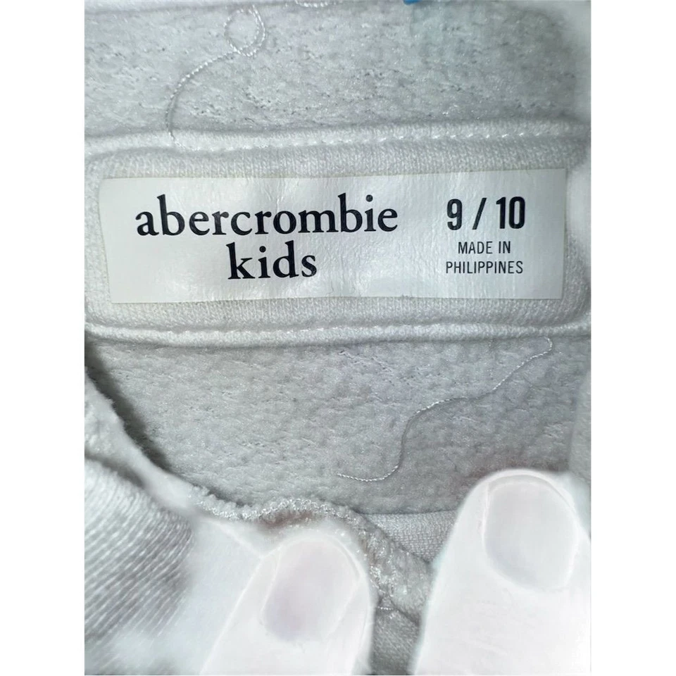 Sudadera con Capucha Blanca Vintage Abercrombie Niños Estilo Y2K 9-10 Años Deletrear Foto 2 de 4