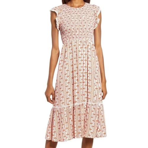 Nordstrom Lost + Wander Pick Me Floral Printed Midi Dress Size Large