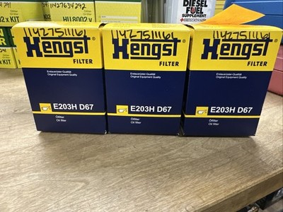 BMW 11427511161/Hengst E203H D67 Oil Filter kit Fits 5/6/745Ci Alpina B7, Qty3