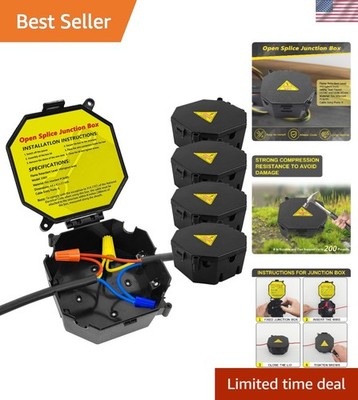 Effortless Installation Black Junction Box 4-Pack with V0 Flame Resistance