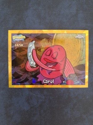 Topps Chrome Spongebob /50 Carol #125 Gold Refractor Nickelodeon 2025