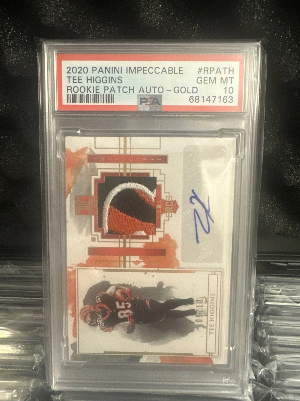 Tee Higgins Panini Impeccable Rookie Patch Autographs #RPATH Gold