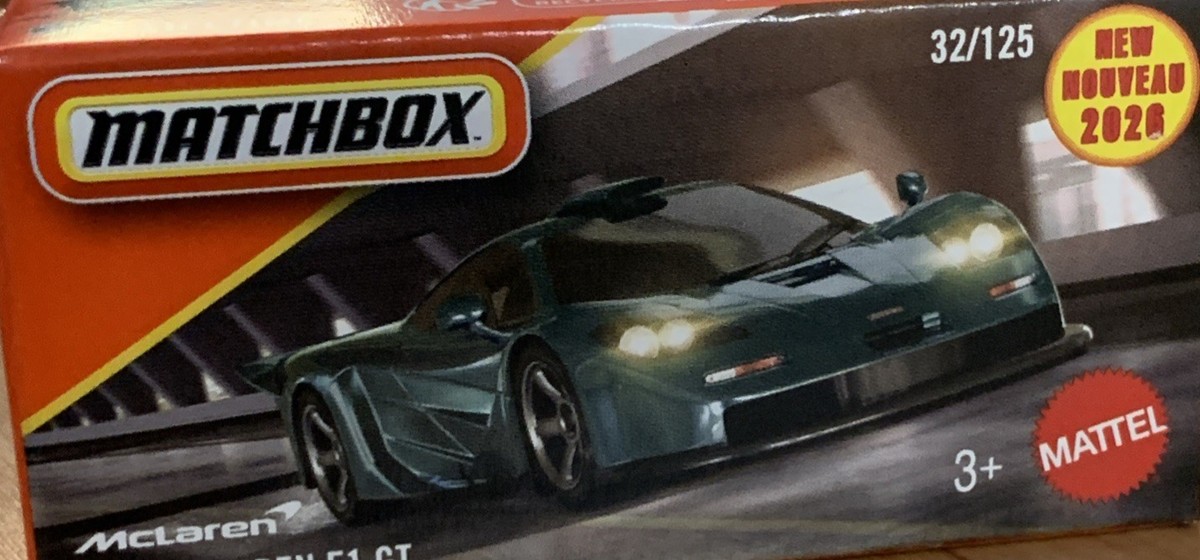 2026 Matchbox MB MBX Power Grab 1997 McLaren F1 GT green new