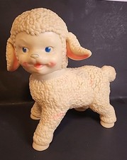 Vintage Sun Rubber Co 1960s Rubber Lamb Sheep Squeak Toy Read