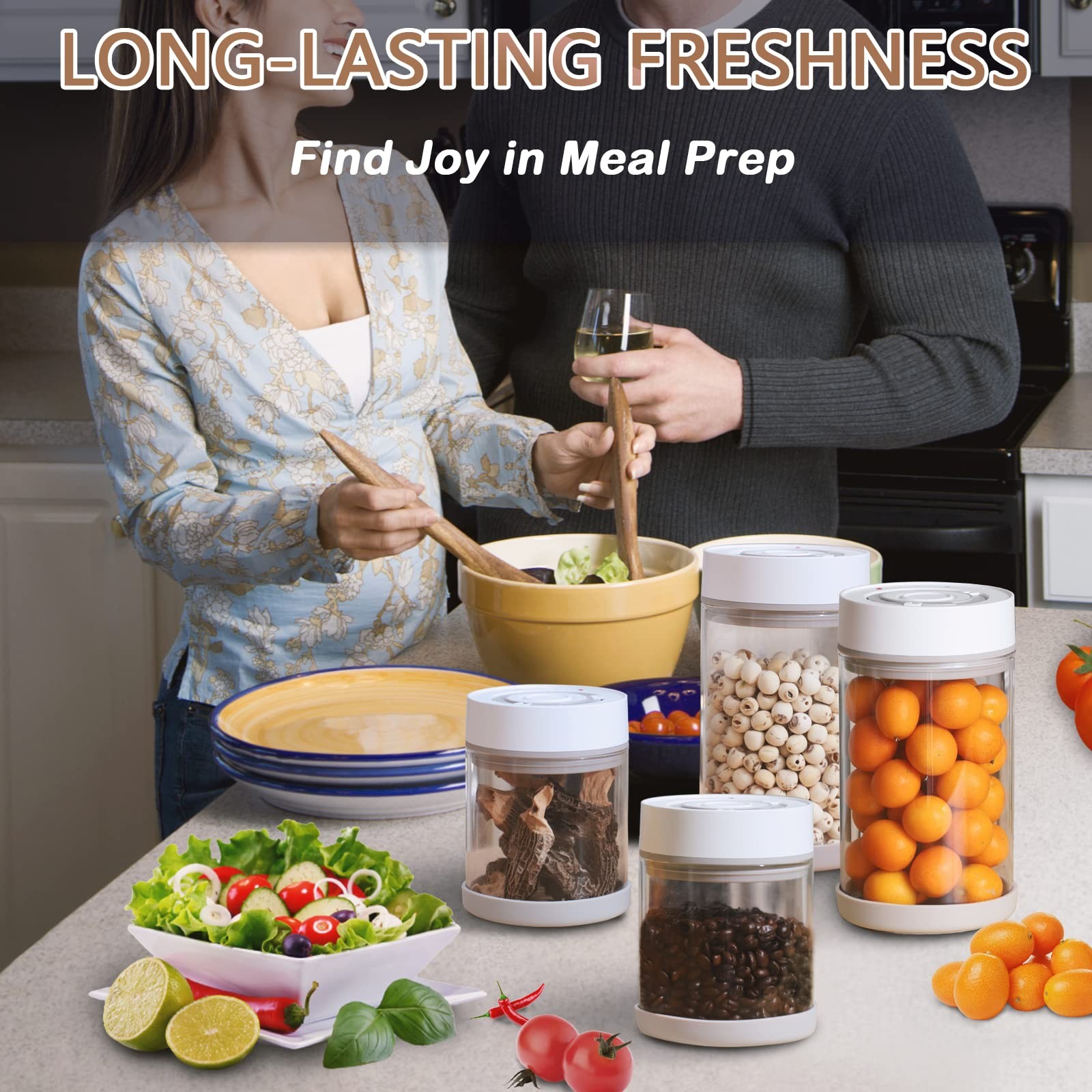 Minidiva Smart Vacuum Jar 600ml - Electric Airtight Food Coffee Storage Conta...