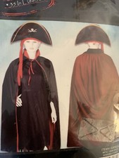 Kids Costume Cape Reversible New Vampire Pirate Collar Halloween