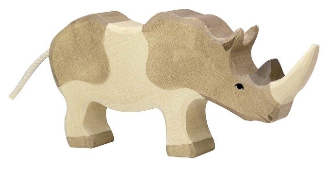 Holztiger 80158 Rhinoceros 19 Cm Wooden Figures Series Wild Animals