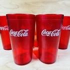 Lot of 10 Vintage Ruby Red Carlisle Coca Cola Restaurant Cups 20oz Made in USA