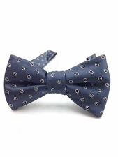 $100 Alfani Men`S Check White Gray Wedding Bow Tie Classic Adjustable Bowtie