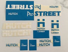 Old school BMX ORIGINAL HUTCH PRO STREET FRAME FORK STICKER DECAL SET NOS