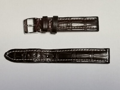 Genuine Breitling brown Crocodile leather strap 15/14 with buckle NP 620 Eur