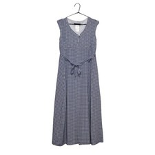 Weekend Max Mara 100 Silk Flower Blue Long Dress Size F 38 I 40 US 6