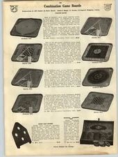 1919 PAPER AD Carrom Combination Board Games Crokinole Rings