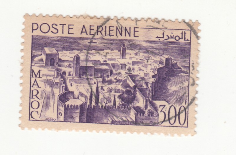 Morocco 1951. 300F. Rabat. Airmail. Violet. Sc# C40. Used 