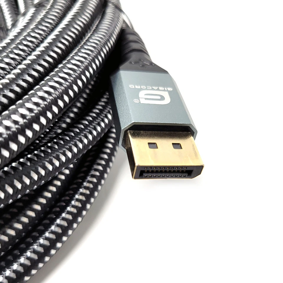 Gigacord Long Displayport Cable 1.4 DP Male Male 4K 8K 32.4Gbps Braided, 30Ft - Image 4 of 4