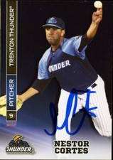 2017 Scranton Rail Riders NESTOR CORTES Signed Card autograph AUTO YANKEES RC