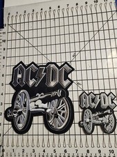 AC/DC EMBROIDERED PATCHES / 1 LARGE 7.5X7.25 INCH  1 SMALL 3.25X3.5 INCH