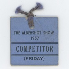 1957 The Aldershot Show Card Competitor Badge Pass Ticket NPS Pony Horse Vintage