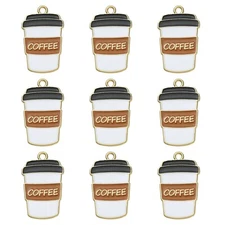 20x Enamel Mini Drink Charms Coffee Bottle Cup Pendants for DIY Jewelry Making