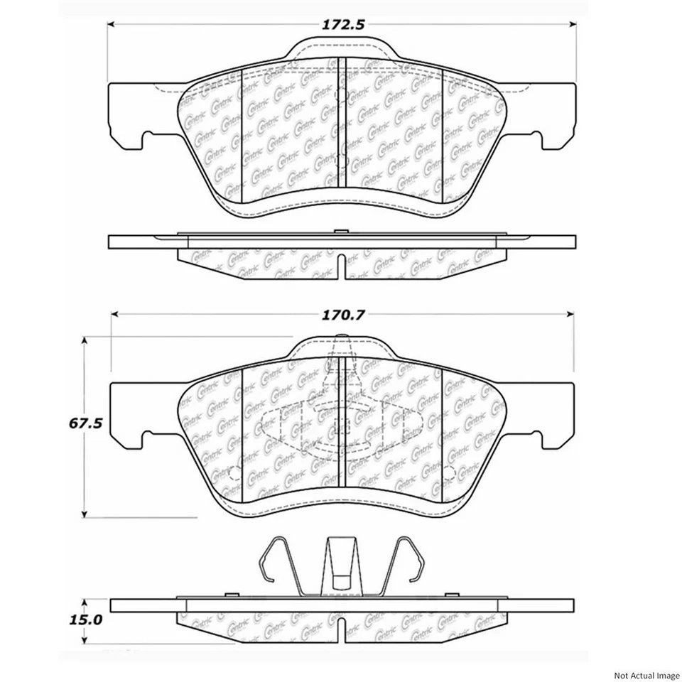 Centric Front + Rear Ceramic Brake Pads 2SET Fits Mazda Tribute - Imagem 2 de 4