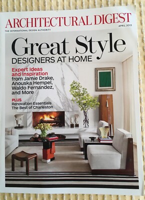  ARCHITECTURAL DIGEST MAGAZINE  APRIL 2013 EX  (BACK WRINKLE) - CONTENTS PHOTOS