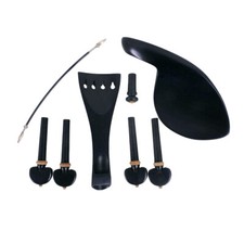 1set Violin Accessories 4/4 Ebony  boxwood Wood Violin Peg Chin rest Tailpiece