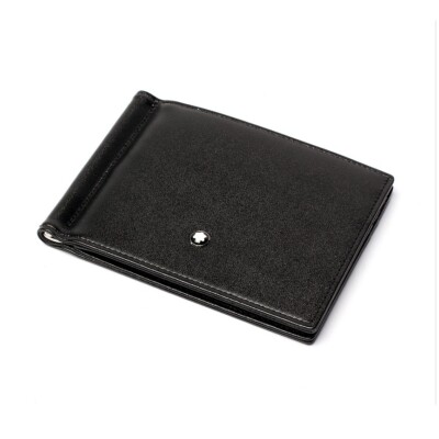 Montblanc Meisterstuck Mens Natural Leather 6CC Wallet with Money Clip