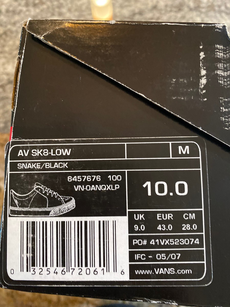 VANS AV SK8 LOW SNAKESKIN SNAKE 10 fa dill ave pro syndicate