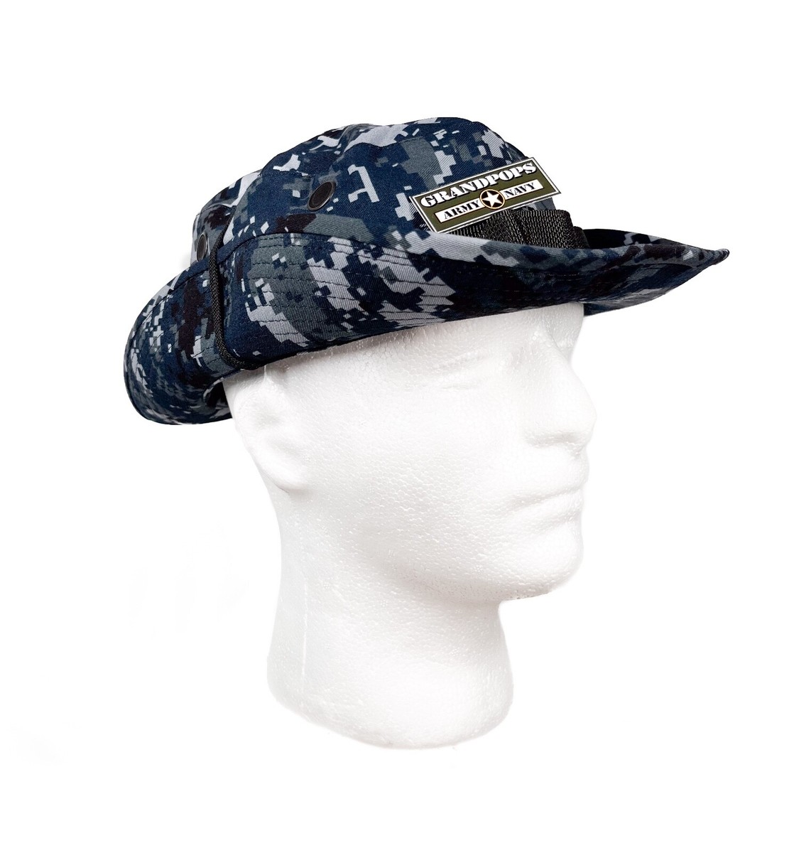 Tactical Digital Camo Baseball Cap – Navy Blue Adjustable Hat With USA Flag Patch - View #9