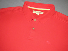 Men's Tommy Bahama Short Sleeved Red Pique Marlin Logo Polo Shirt XL